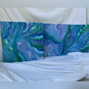 Acrylic Painting (Ocean Paradise). Set of 3.